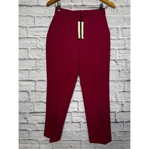 Topshop Women's Straight Leg Pants - Red